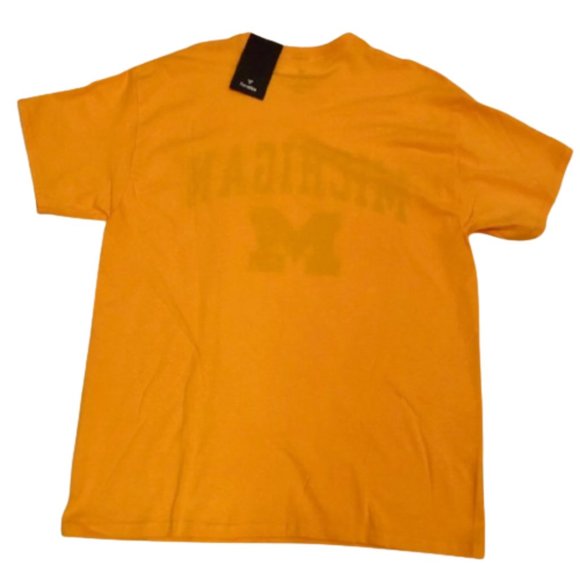 FANATICS Men's Michigan Wolverines Short Sleeve T-Shirt Cotton Yellow Large - Picture 4 of 5